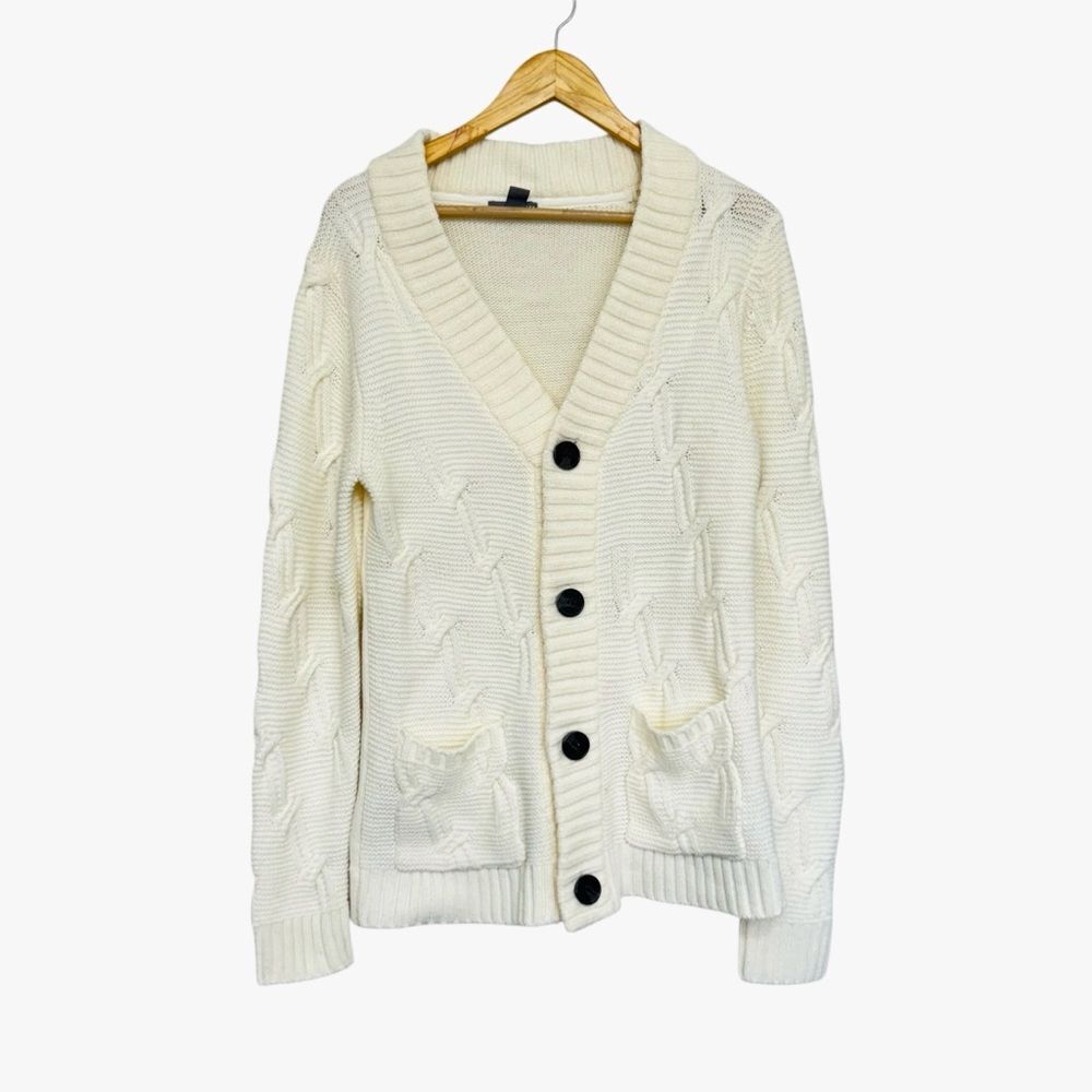 H&M Cream cable Knit Cozy Coastal Grandma Quite Luxury Sz M